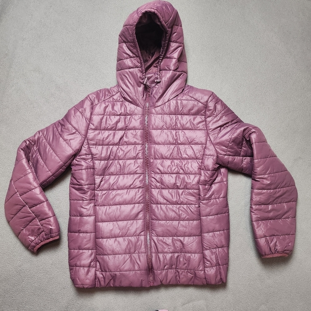 Puffer Jacket - Quilted Hooded Jacket Sz Large